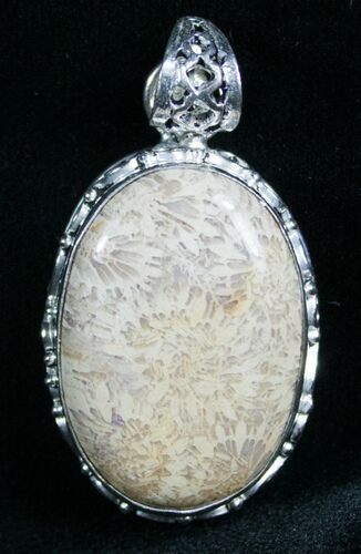 Beautiful Fossil Coral Sunburst Pendant #7919